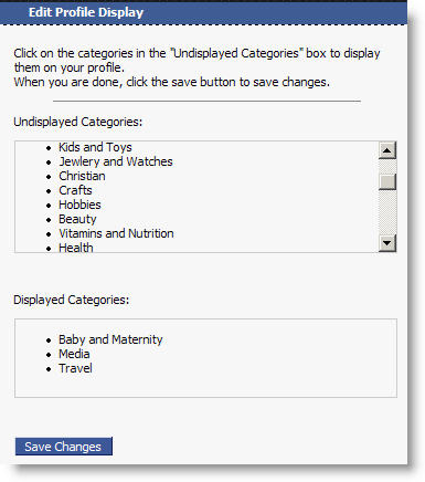 Facebook Canvas Page - Edit Profile
