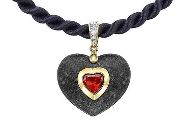 Garnet and Granite Heart Pendant